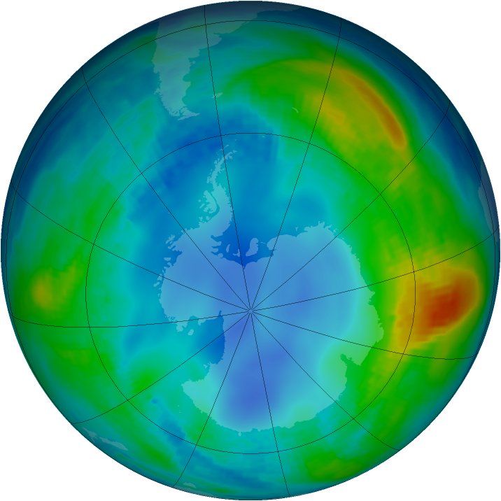 Antarctic ozone map for 16 May 1986